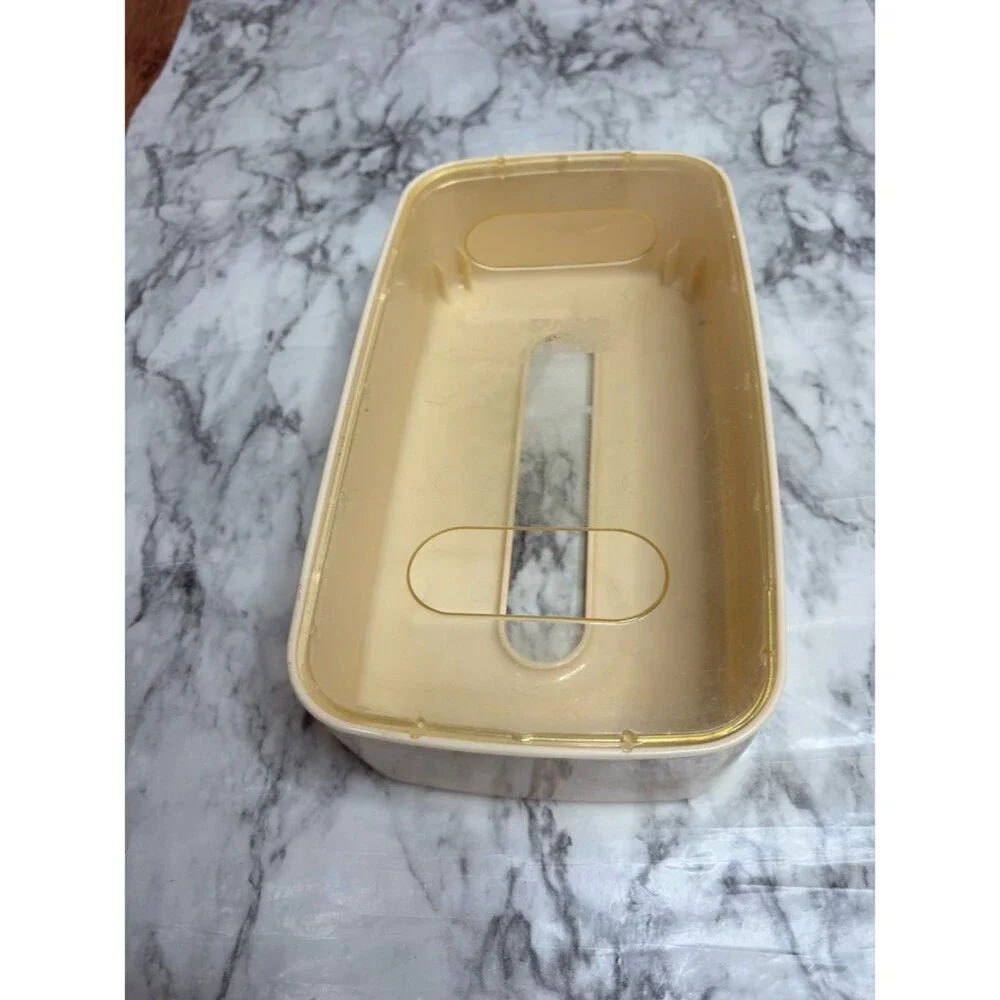 Vintage Duck Tissue Box Cover Hard Plastic Cottagecore Cream Grandmacore